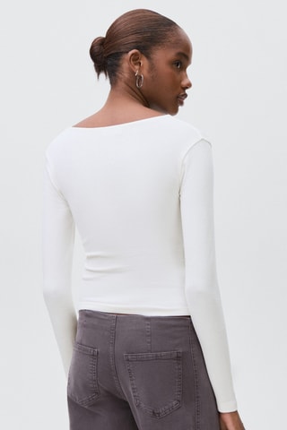 T-shirt froncé coton - Blanc