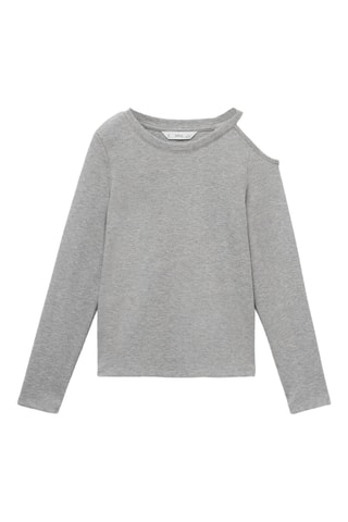 T-shirt cut-out Lurex - Gris