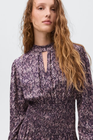 Robe fluide imprimée - Marron