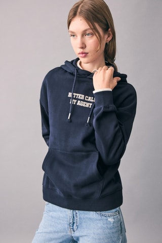 Sweat brillant imprimé - Bleu marine