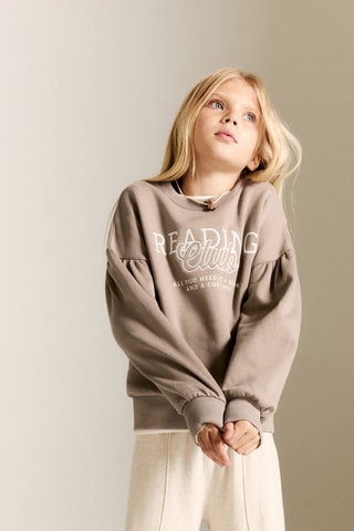 Sweater coton brodé - Marron