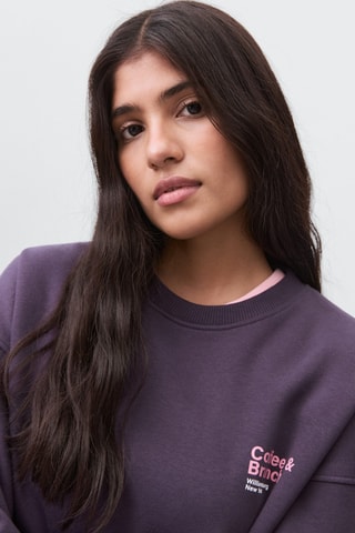 Sweat-shirt coton imprimé - Marron