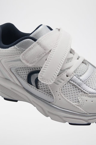 Tennis combinées Velcro - Blanc