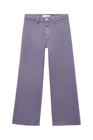 Jean wideleg revers effilochés - Violet