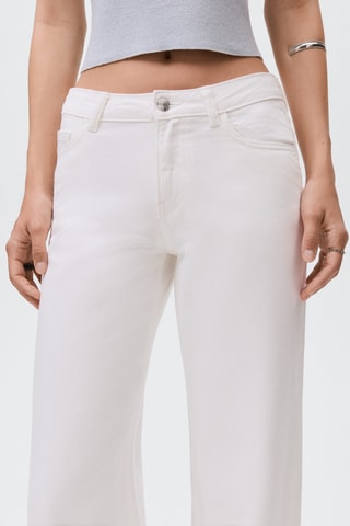 Jean wideleg à revers - Blanc