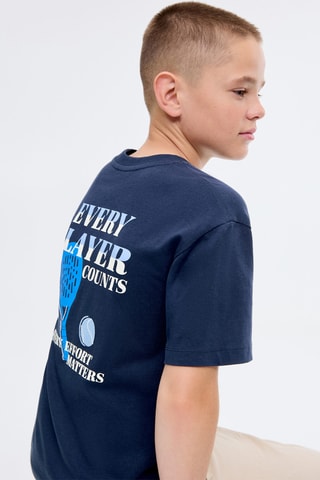 T-shirt imprimé manches courtes - Bleu marine