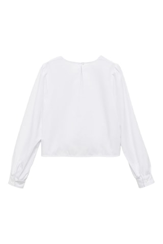 Blouse à nœud en coton - Blanc