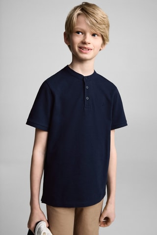 Polo col mao - Bleu