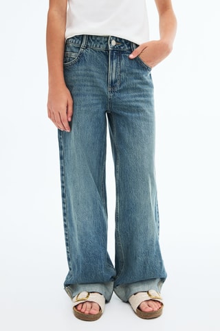 Jean wideleg à revers - Bleu