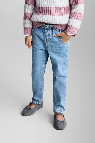 Jeans paperbag droits - Bleu