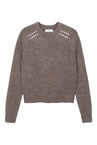 Pull-over maille clouté - Marron