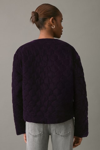 Veste en velours avec coutures - Rouge