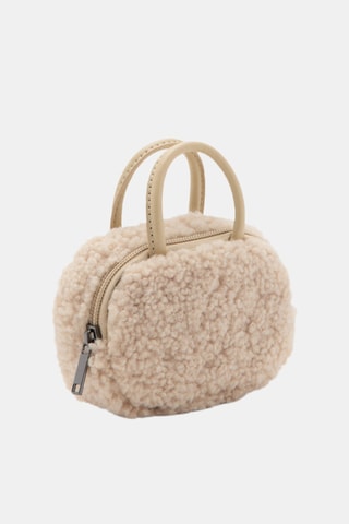 Mini sac gadget effet peau de mouton - Blanc