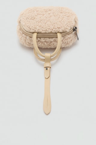Mini sac gadget effet peau de mouton - Blanc