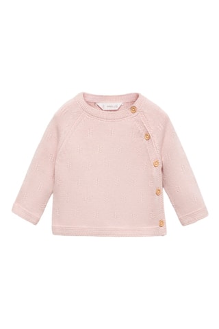 Pull-over maille détail boutons - Rose clair