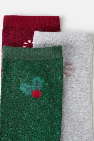 Lot 3 paires de chaussettes de Noël - Rouge