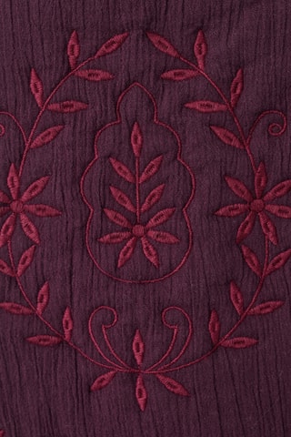 Gilet broderie fleurs - Bordeaux