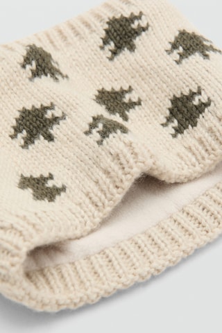 Écharpe en maille brodée - Beige