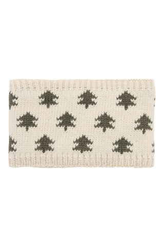 Écharpe en maille brodée - Beige