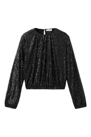 Blouse à paillettes - Noir