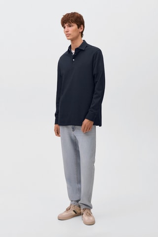 Polo basique coton - Bleu marine