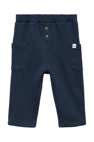 Pantalon droit boutons - Bleu marine
