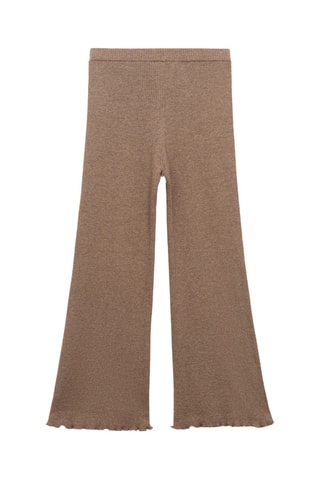 Pantalon maille côtelée - Marron