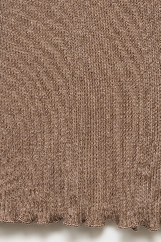 Pantalon maille côtelée - Marron