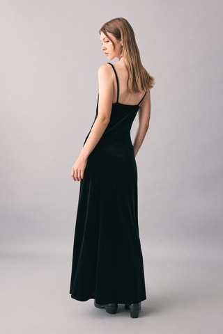 Robe longue dentelle - Noir