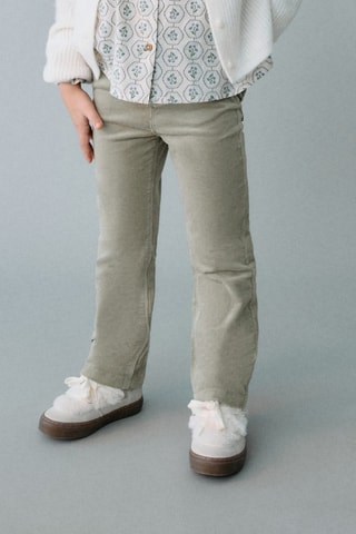 Pantalon flare velours côtelé - Vert clair