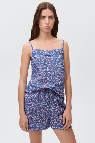 Pyjama imprimé fleuri - Bleu