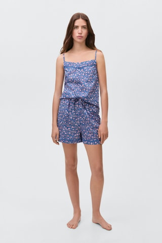 Pyjama imprimé fleuri - Bleu
