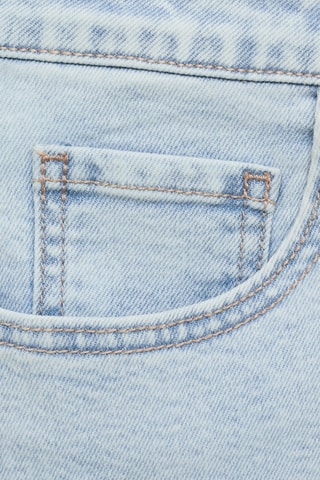 Minijupe jean ourlet effiloché - Bleu clair