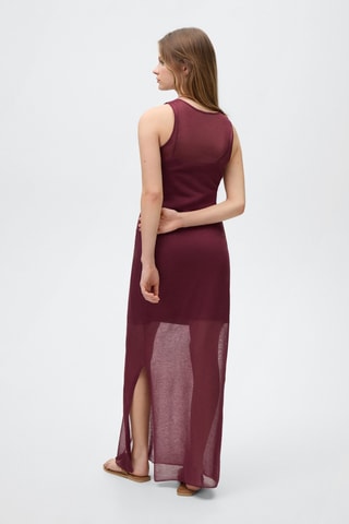 Robe tissu semi-transparent - Rouge