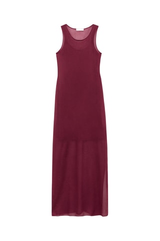 Robe tissu semi-transparent - Rouge