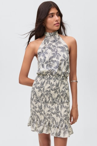 Robe à emmanchures américaines imprimé fleuri - Blanc