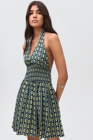 Robe imprimée à emmanchures américaines - Bleu marine