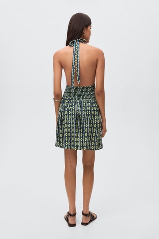 Robe imprimée à emmanchures américaines - Bleu marine