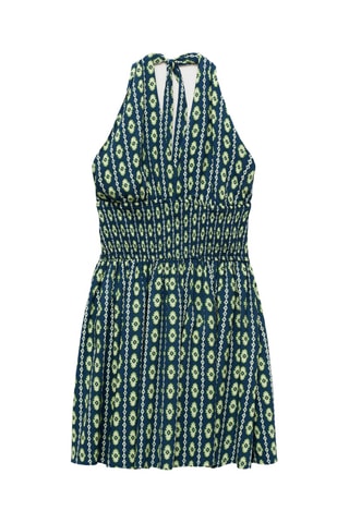 Robe imprimée à emmanchures américaines - Bleu marine