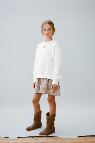 Robe effet sweat léopard - Blanc