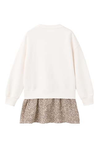 Robe effet sweat léopard - Blanc
