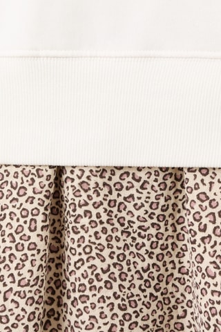 Robe effet sweat léopard - Blanc