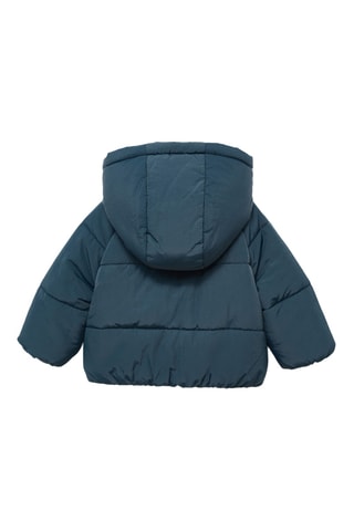 Anorak à capuche imitation fourrure - Bleu