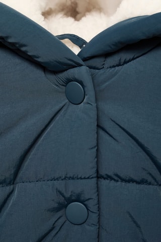 Anorak à capuche imitation fourrure - Bleu