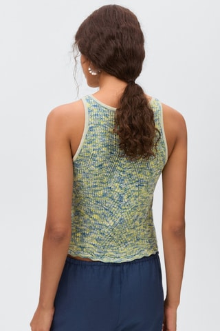 Top maille multicolore - Vert
