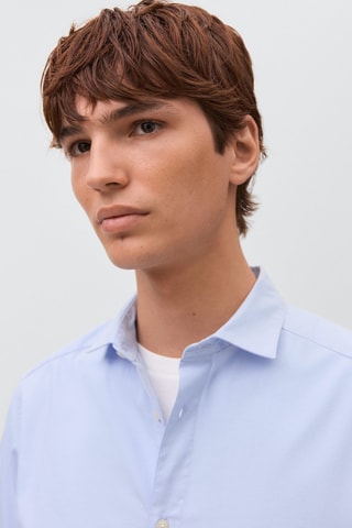 Chemise basique coton - Bleu
