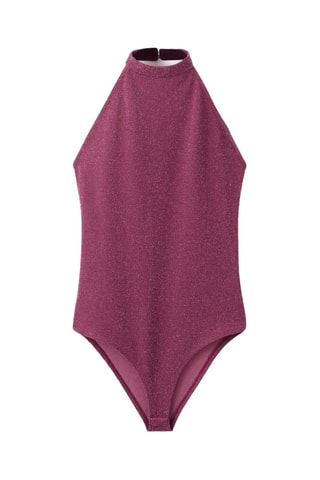 Body Lurex emmanchures américaines - Rose