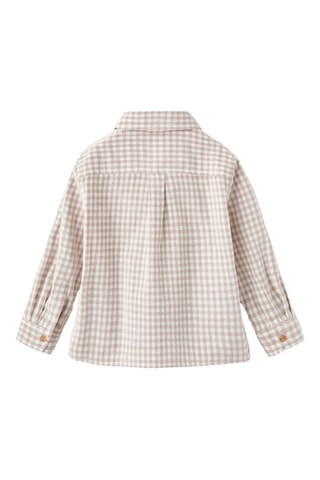 Chemise à carreaux en coton - Beige