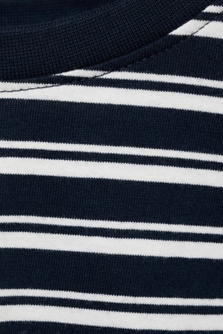 T-shirt manches longues rayures - Bleu marine