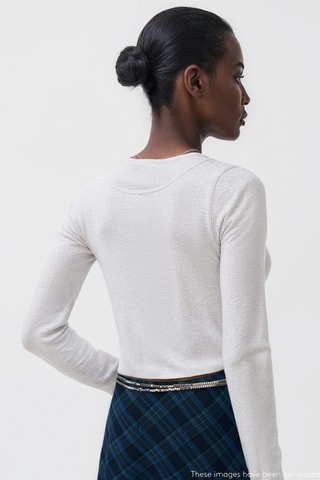 T-shirt coton à superposition - Gris clair